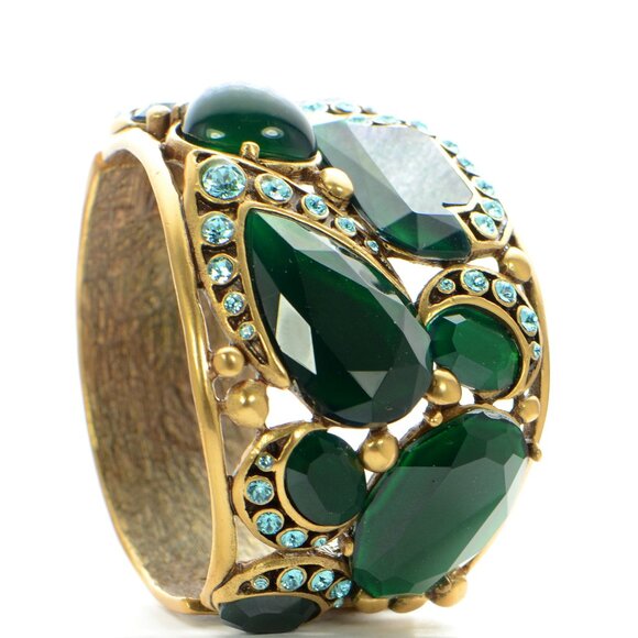 Vintage Oscar de La Renta Gold-tone Crystal Bracelet - Picture 6 of 10